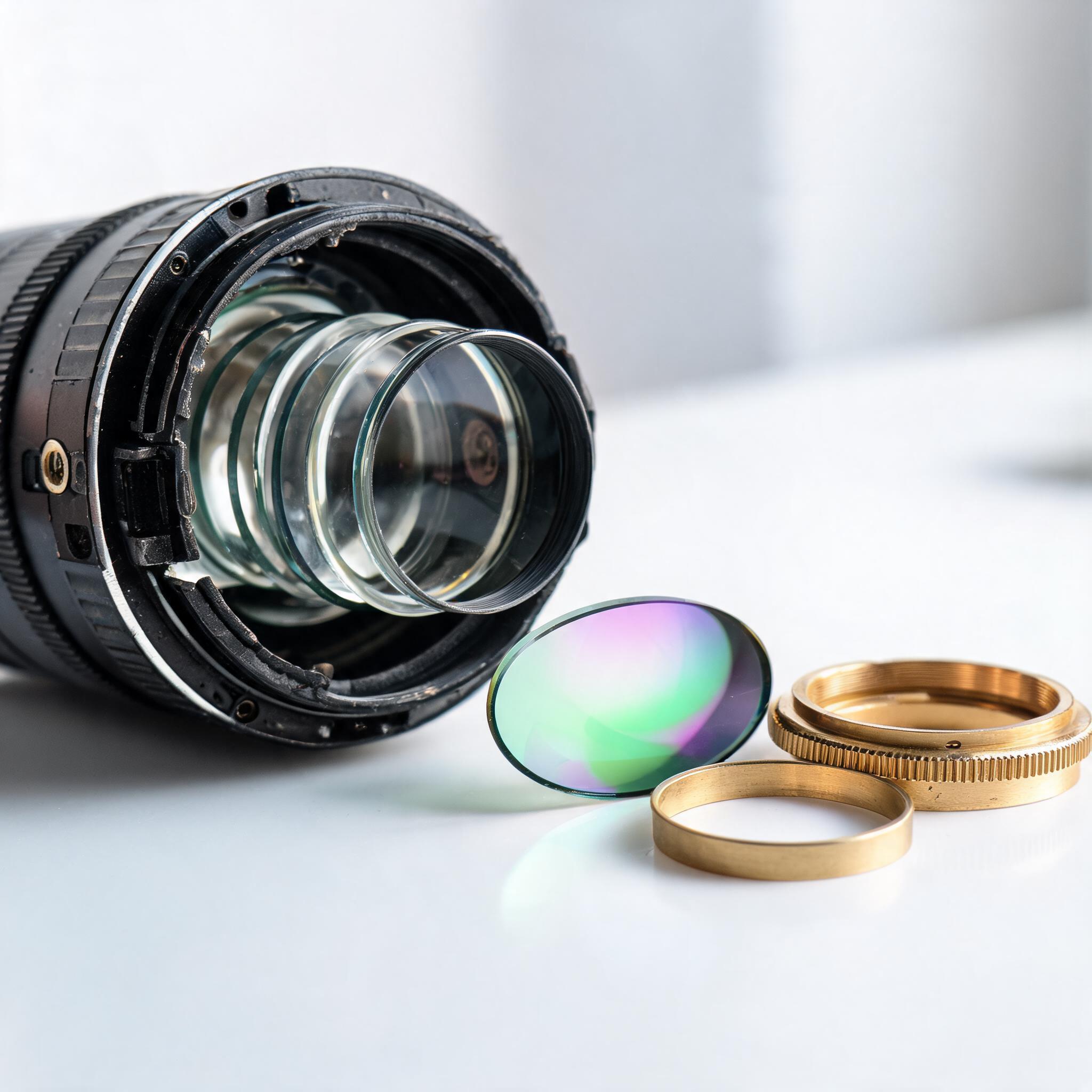 Generic illustration of optical lens elements, not a specified achromatic doublet