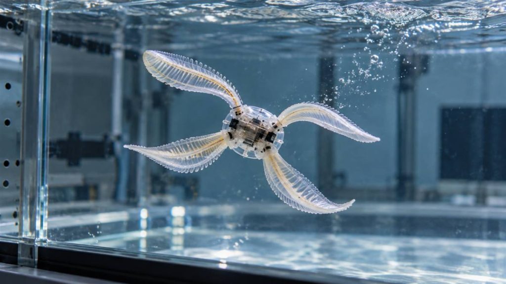 A Two-Actuator Soft Robot Swims in 3D: The Component Lesson Is Simplicity