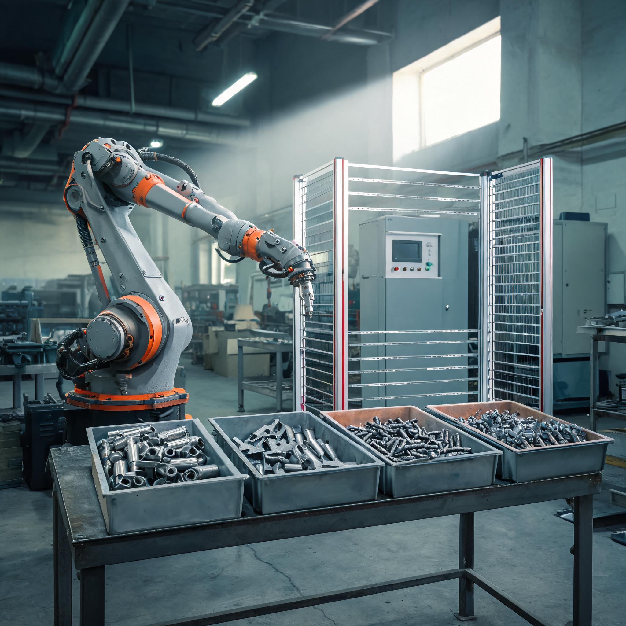 Generic illustration of an industrial robot cell