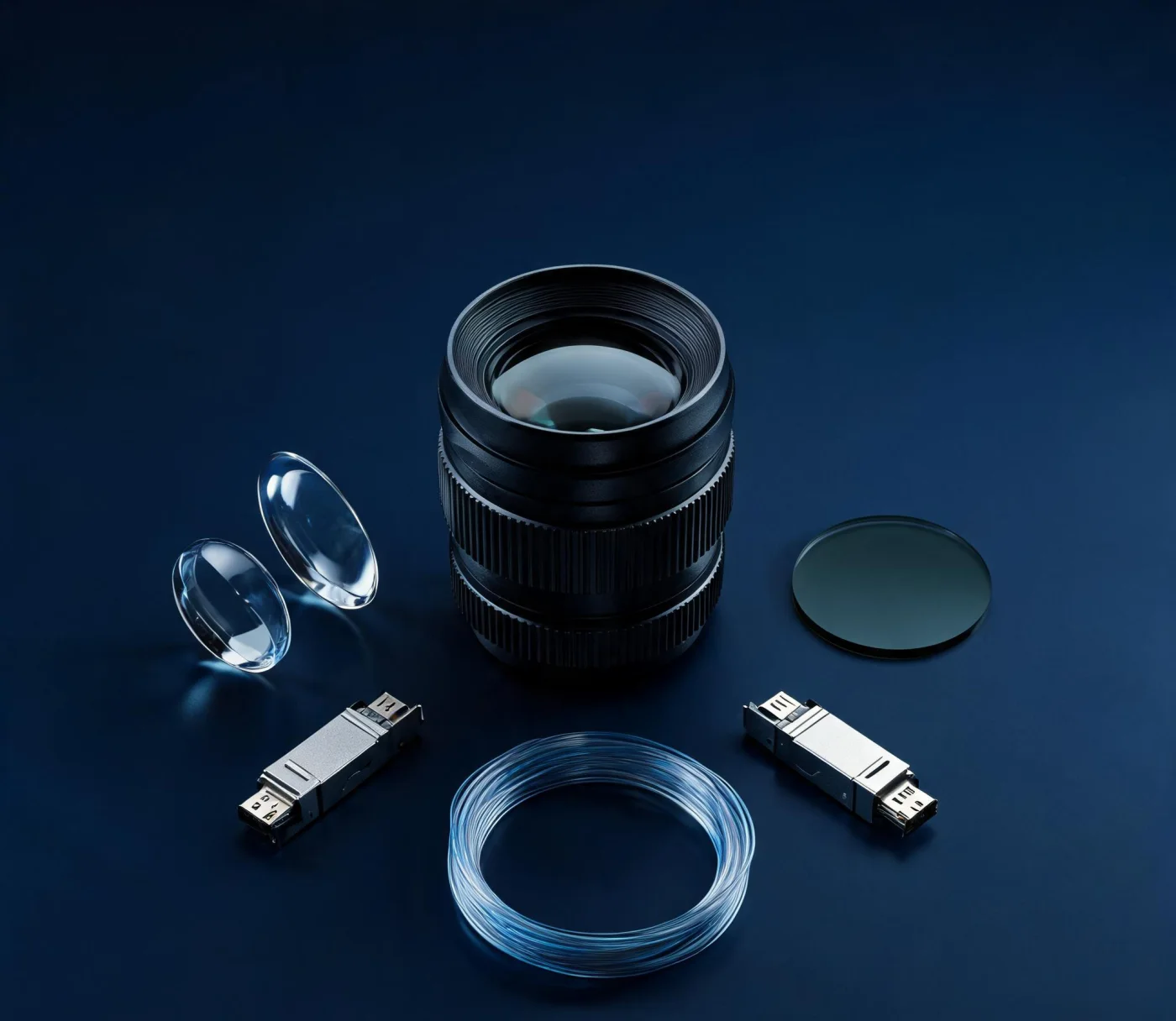 MWIR infrared lens assembly, aspheric lenses, germanium window, fiber optic cable and SFP optical transceivers sourced by TUOLAN TRADE